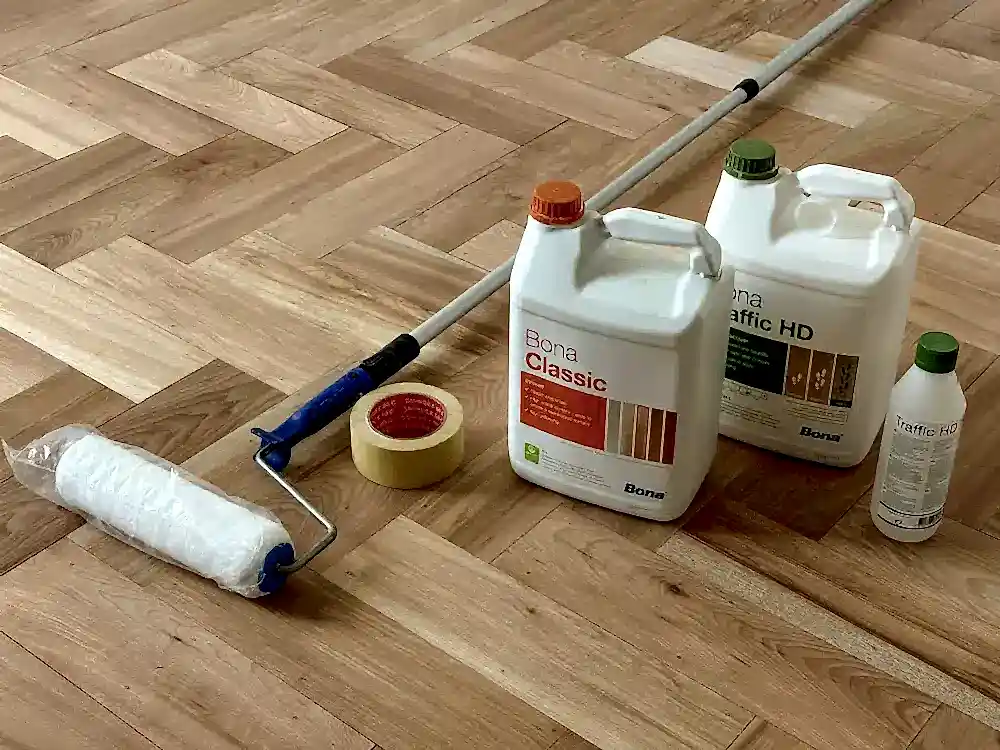 Vitrificado de pisos de madera con productos premium